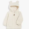 Baby cream teddy fur zipper front hoodie