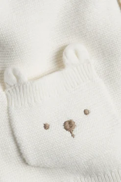 Baby white cardigan with cute pockets