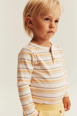Baby yellow striped long sleeve bodysuit